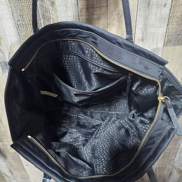 Kate Spade Nylon Zip Top Tote Bag FLAW Black - Picture 6 of 8